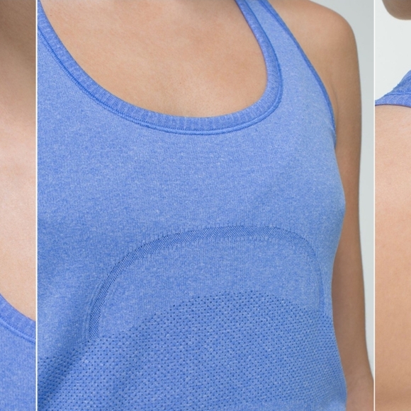 Lululemon Run: Swiftly Tech Racerback. Heathered Lullaby (blue / purple). Size 8 - Picture 3 of 14